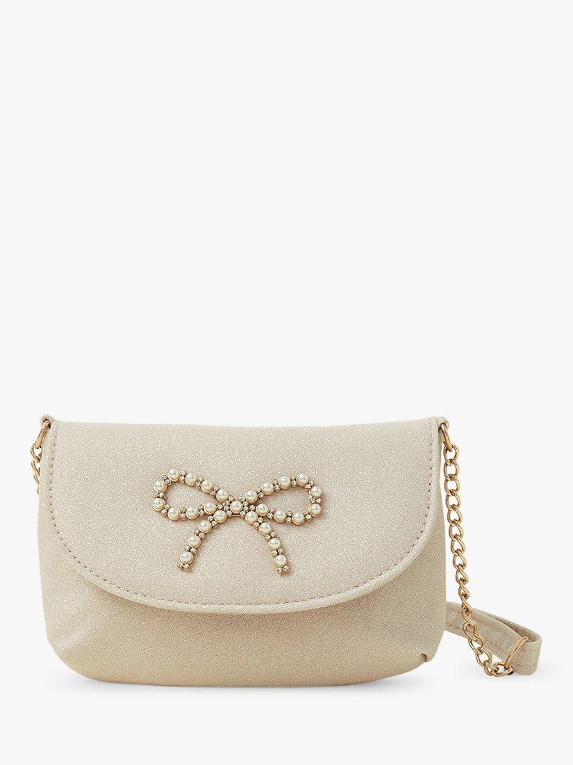Angels by Accessorize Kids' Pearl Bow Bag, Gold