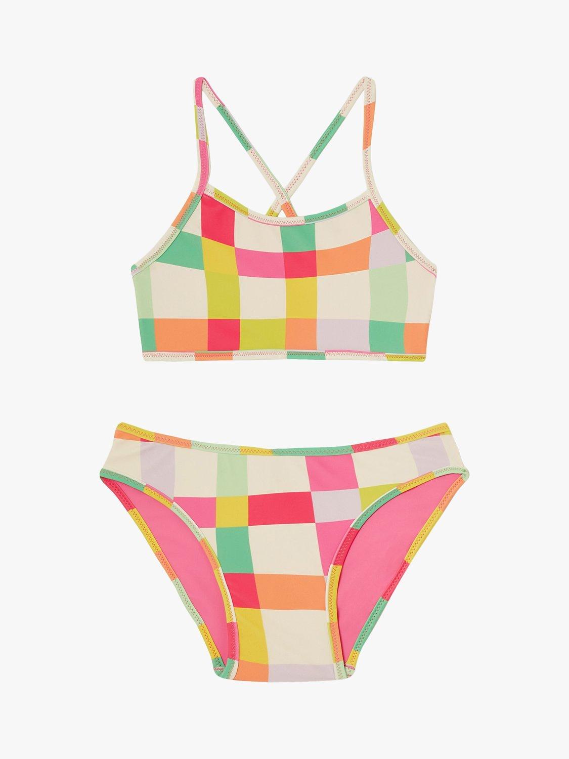 Angels by Accessorize Kids' Reversible Check Bikini, Multi