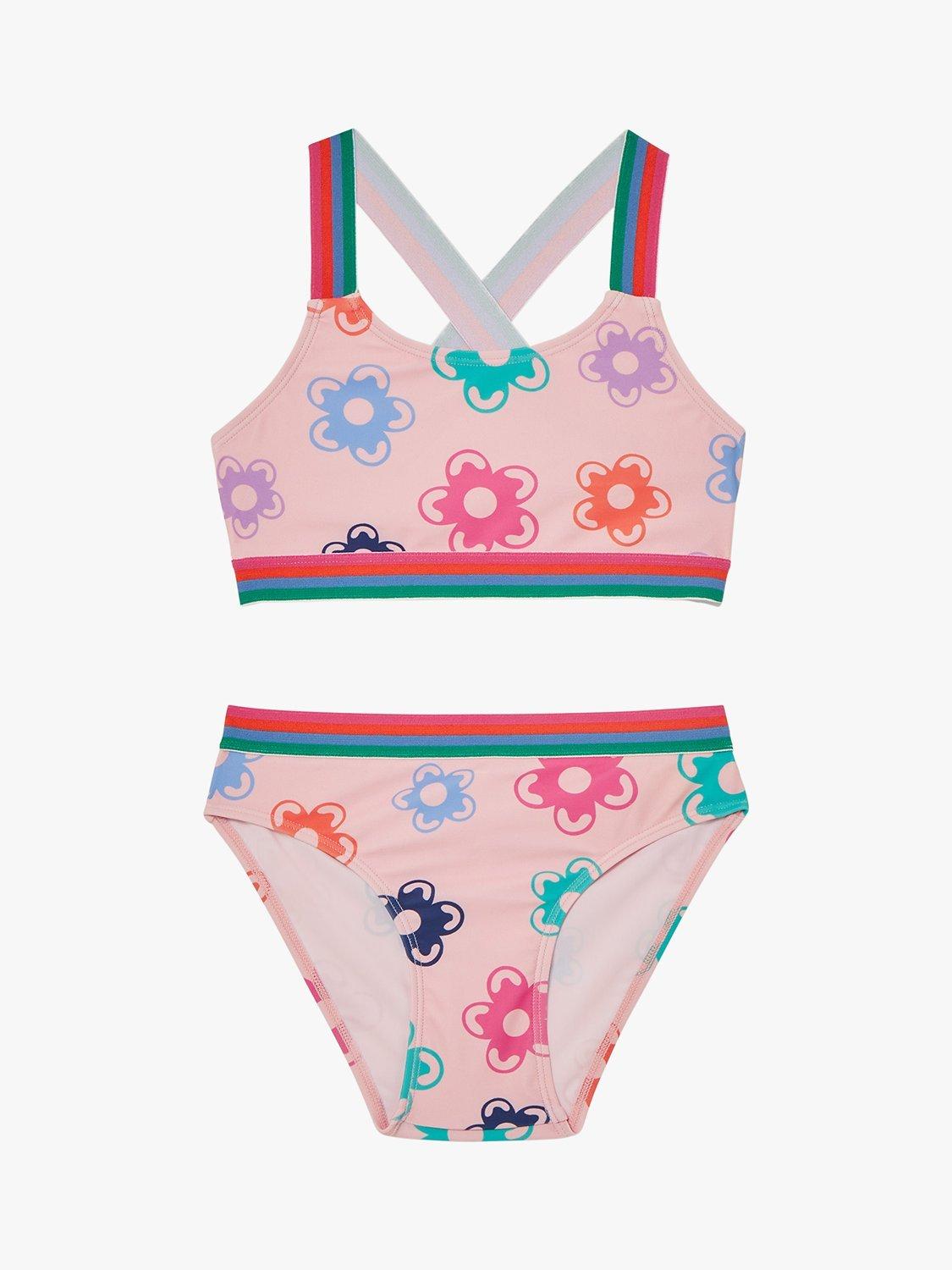 Angels by Accessorize Kids' Flower Print Bikini Set, Pink/Multi