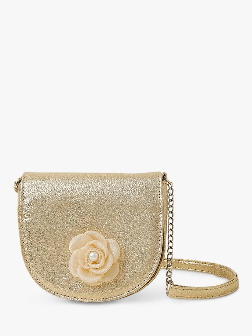 Angels by Accessorize Kids' Flower Motif Bag, Gold