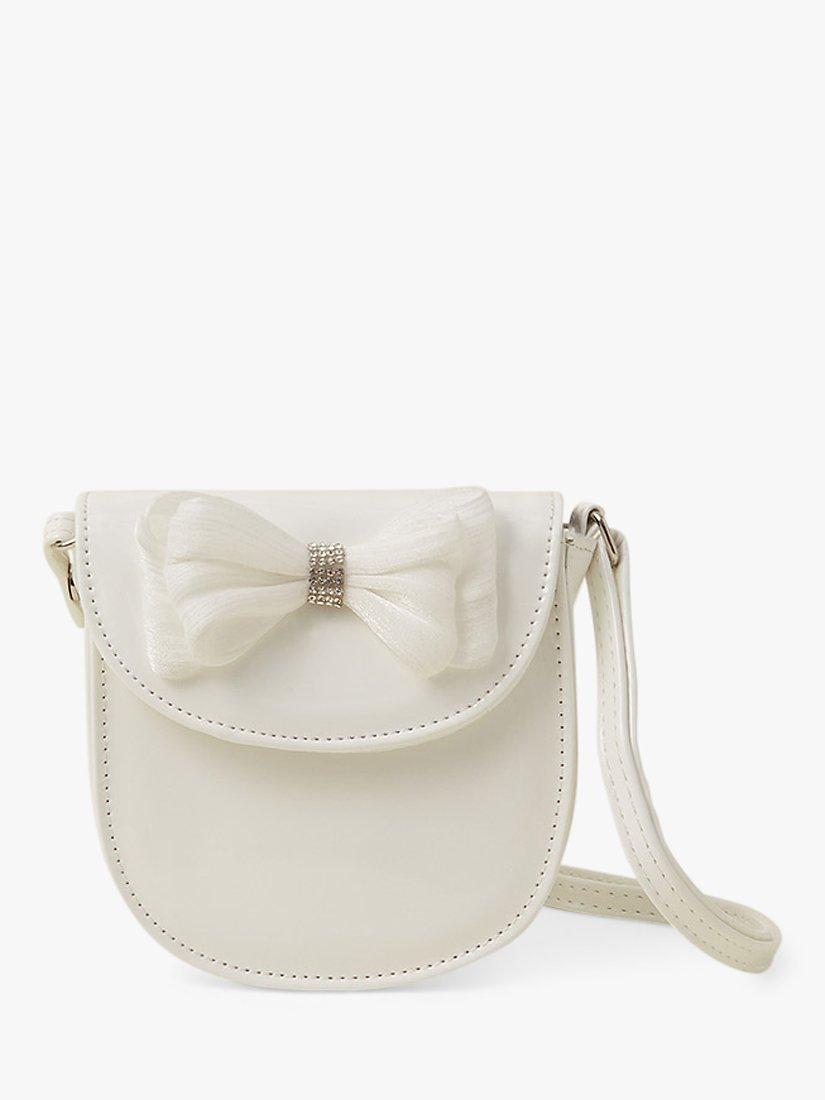 Angels by Accessorize Kids' Patent Bow Bag, Ivory