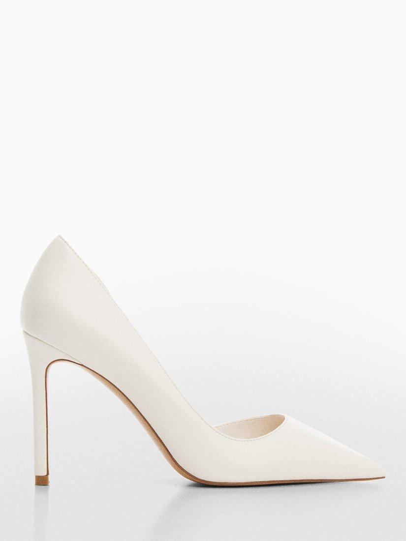 Mango Audrey Asymmetrical Court Shoes, White