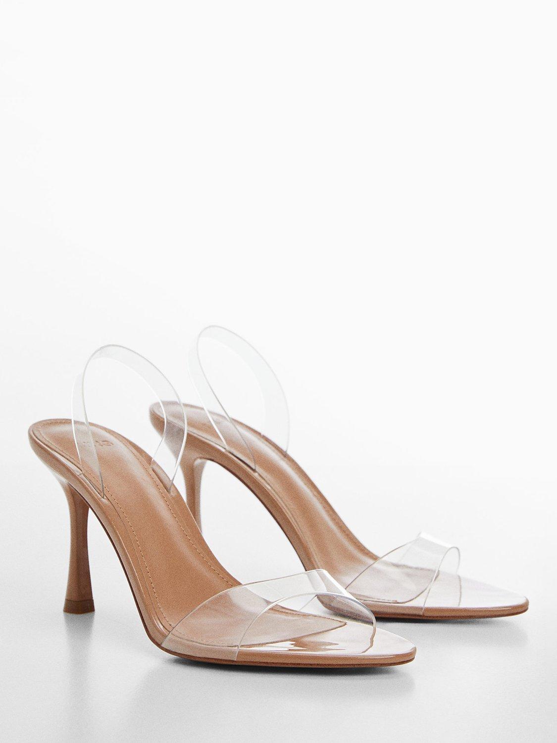 Product image 2 of 5, which shows Mango Belma Transparent Heel Sandals, Light Pastel Pink, 3
