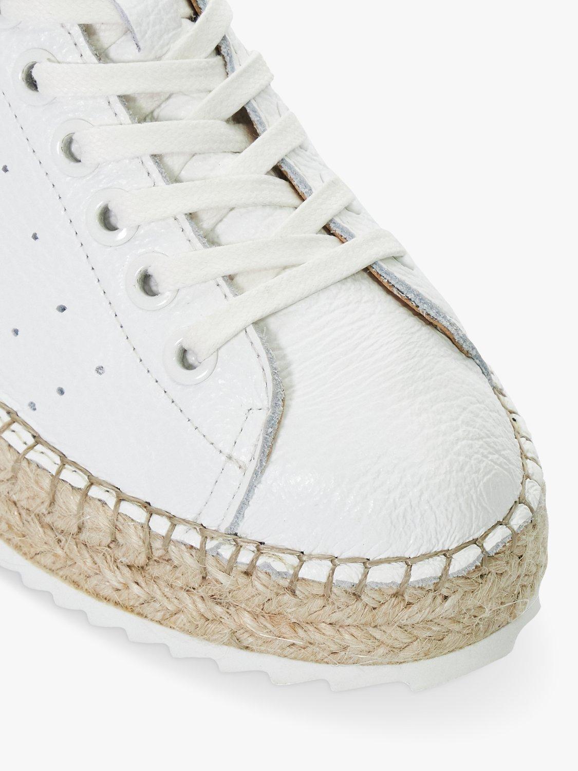 Product image 5 of 6, which shows Dune Explainedd Leather Lace-Up Wedge Espadrille Shoes, White, 3