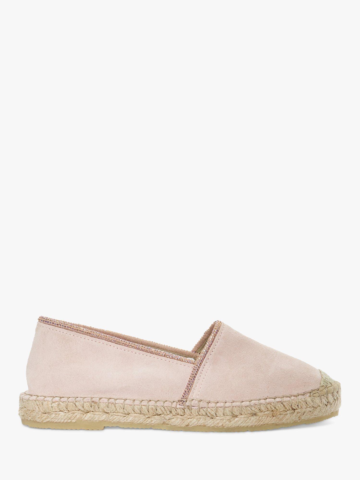 Product image 1 of 6, which shows Dune Genivee Diamonte Trim Suede Espadrilles, Blush, 3