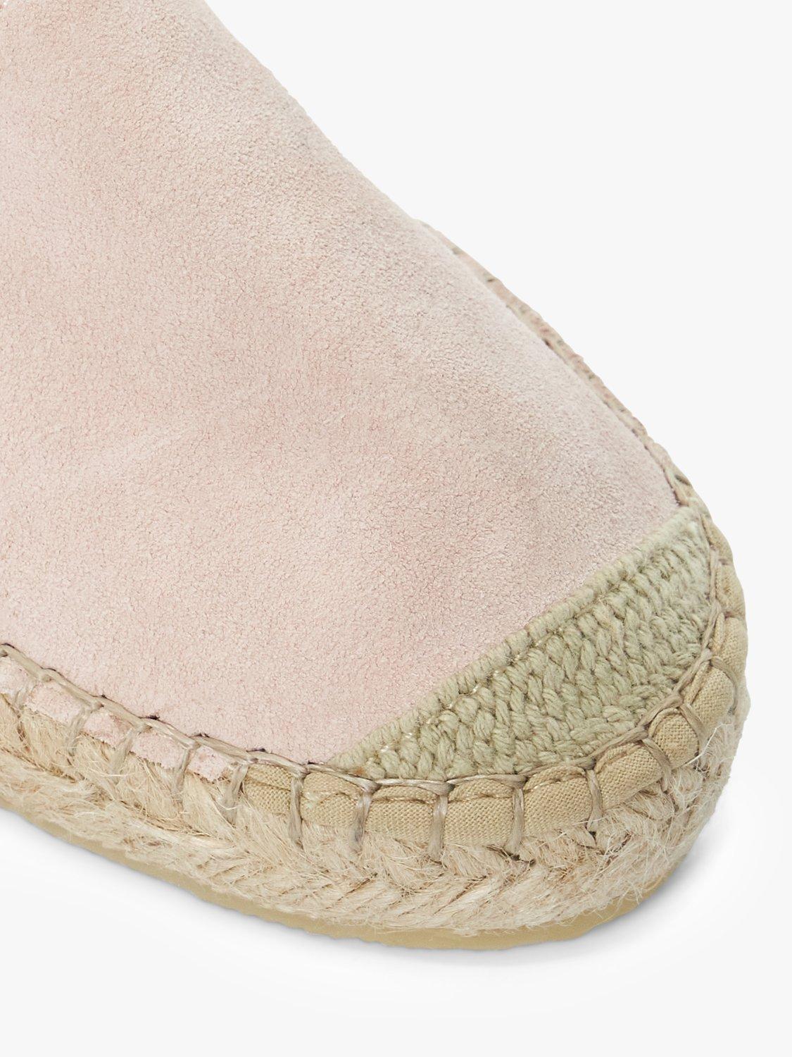 Product image 5 of 6, which shows Dune Genivee Diamonte Trim Suede Espadrilles, Blush, 3