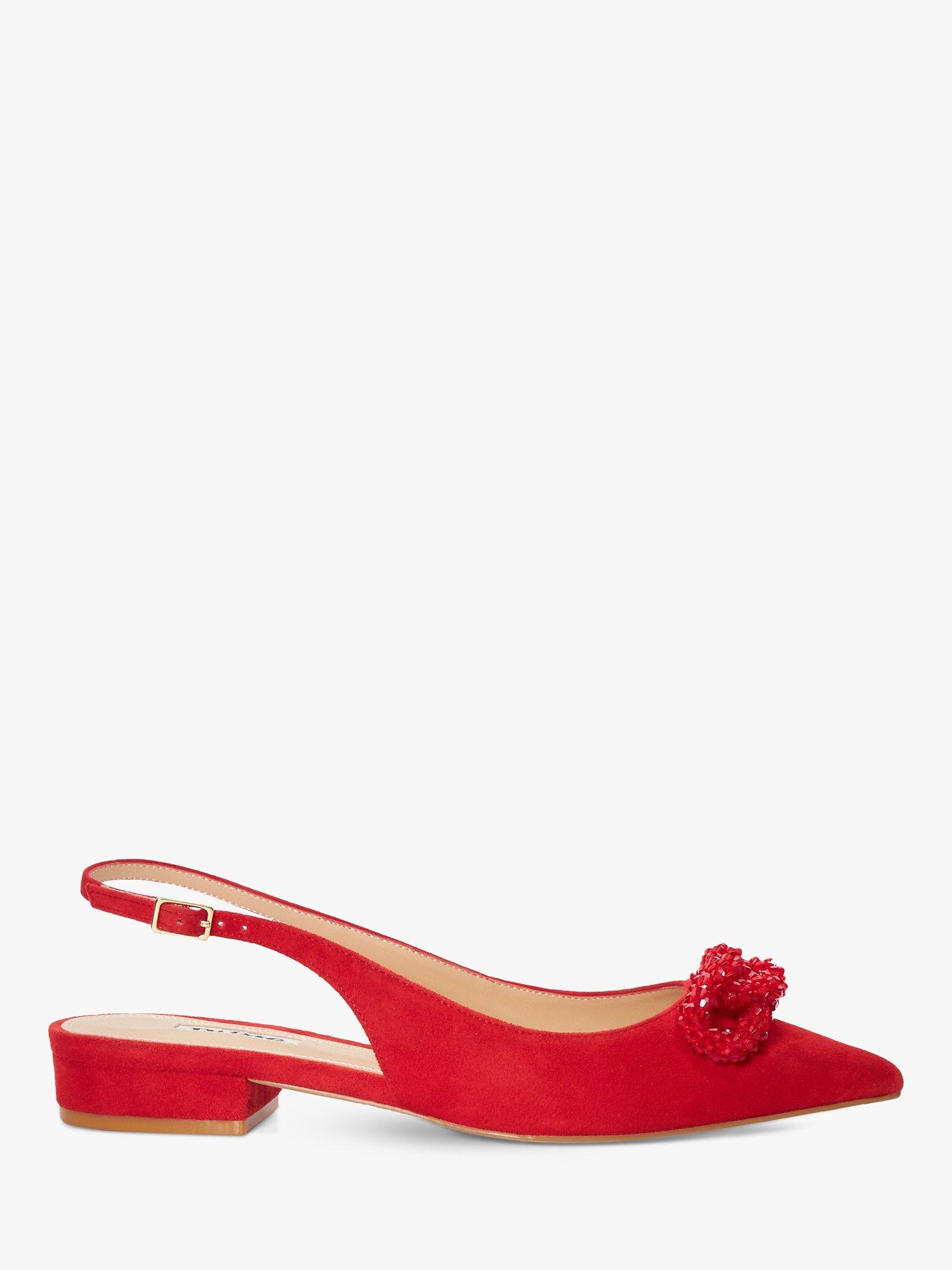 Product image 1 of 6, which shows Dune London Horizonn Suede Pumps, Red, 3