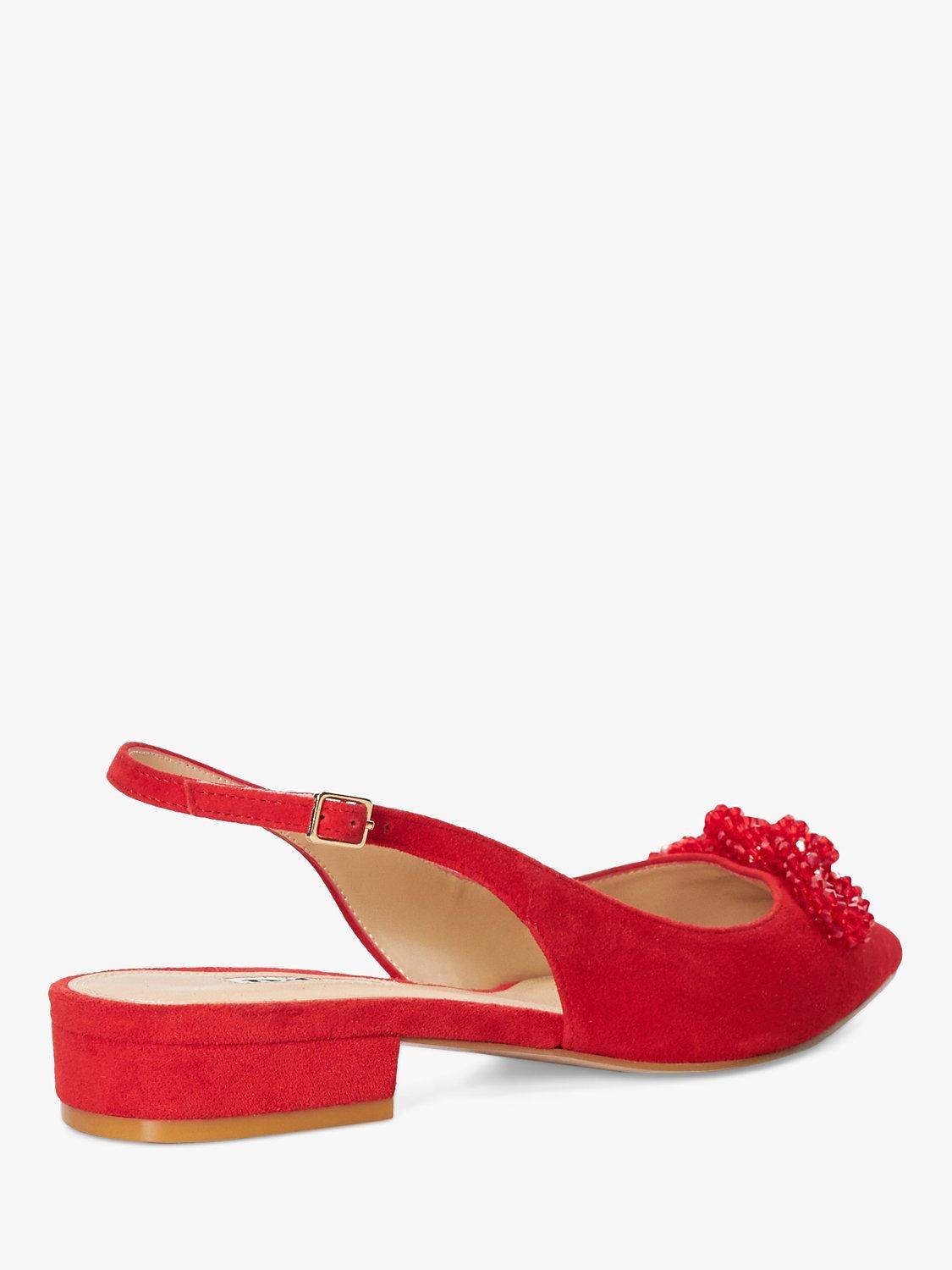 Product image 4 of 6, which shows Dune London Horizonn Suede Pumps, Red, 3