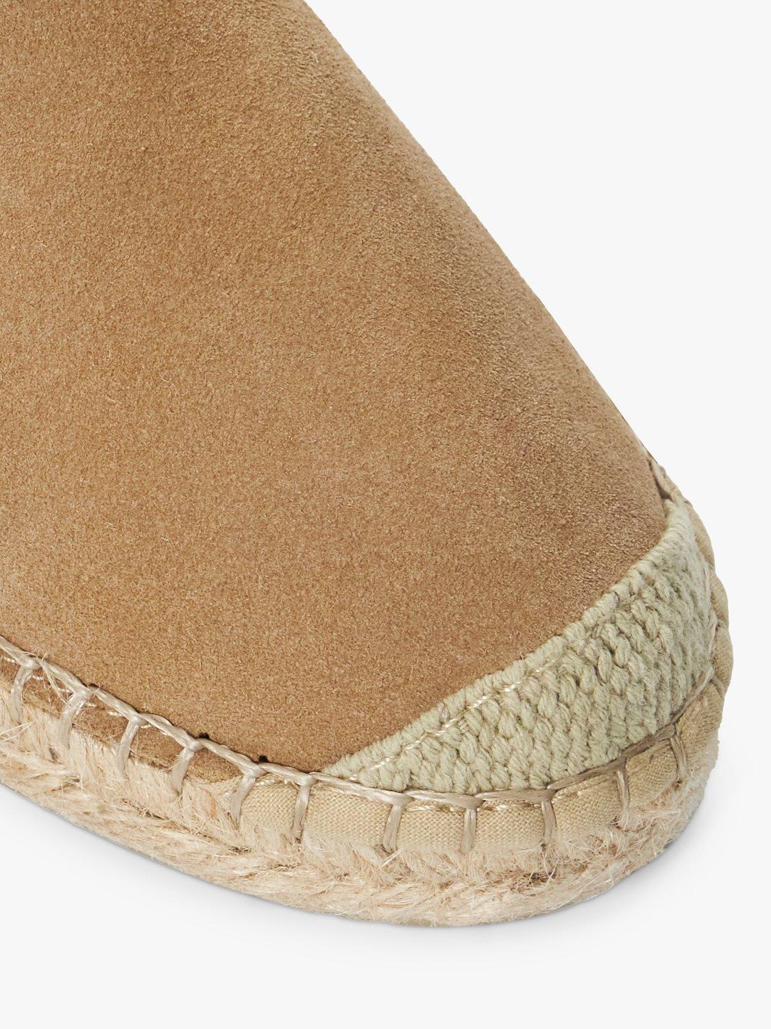 Product image 5 of 6, which shows Dune London Genivee Diamonte Trim Suede Espadrilles, Camel, 6