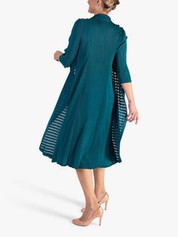 chesca Chiffon Flower Detail Pleated Dress, Jade - view 2, Jade
