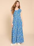 White Stuff Darcie Abstract Print Jersey Maxi Dress, Blue/Multi