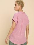 White Stuff Emma Embroidered Shirt, Pink