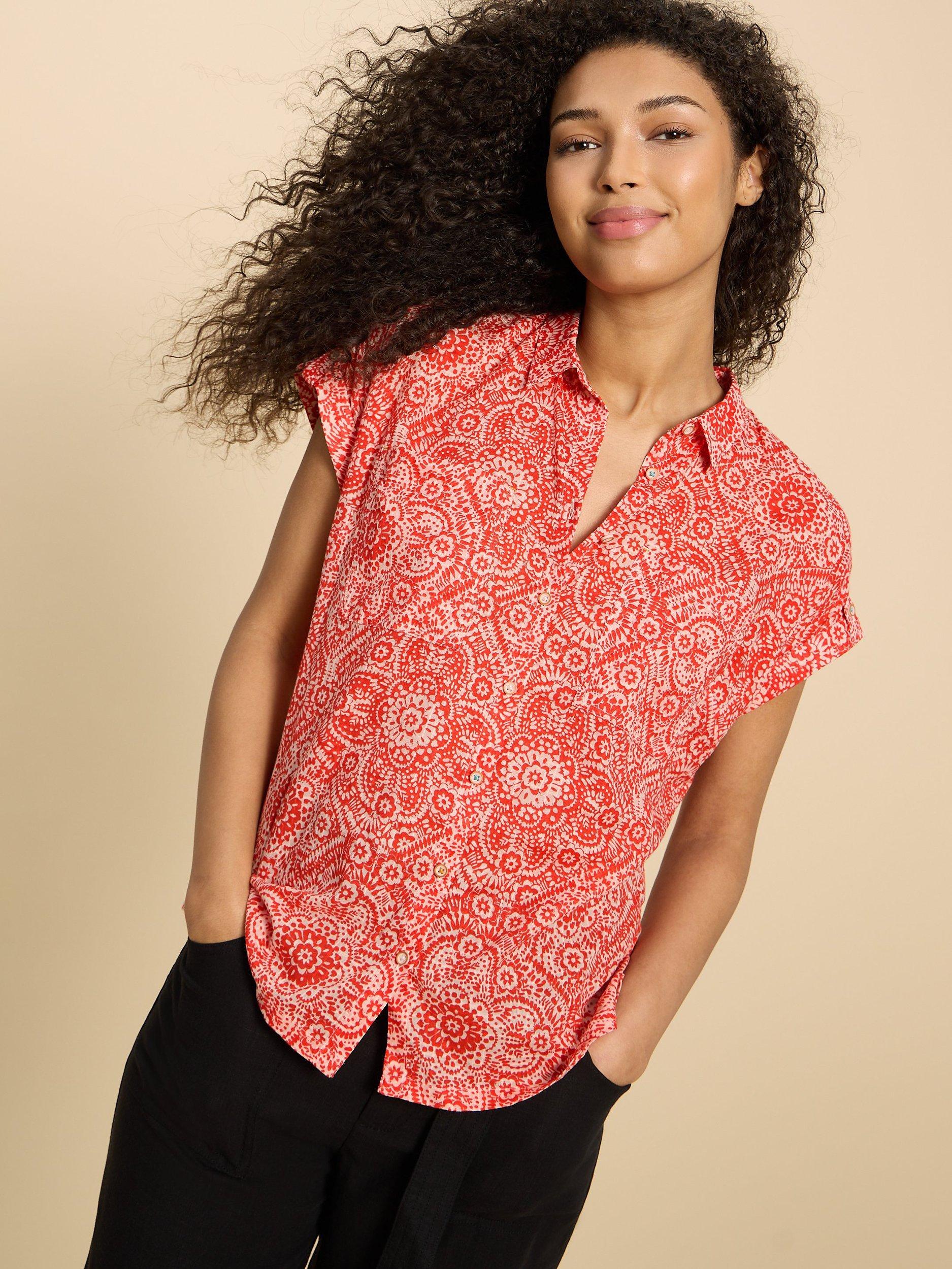 White Stuff Ellie Organic Cotton Shirt, Orange