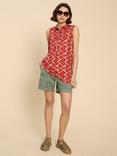 White Stuff Evelyn Linen Tunic, Red