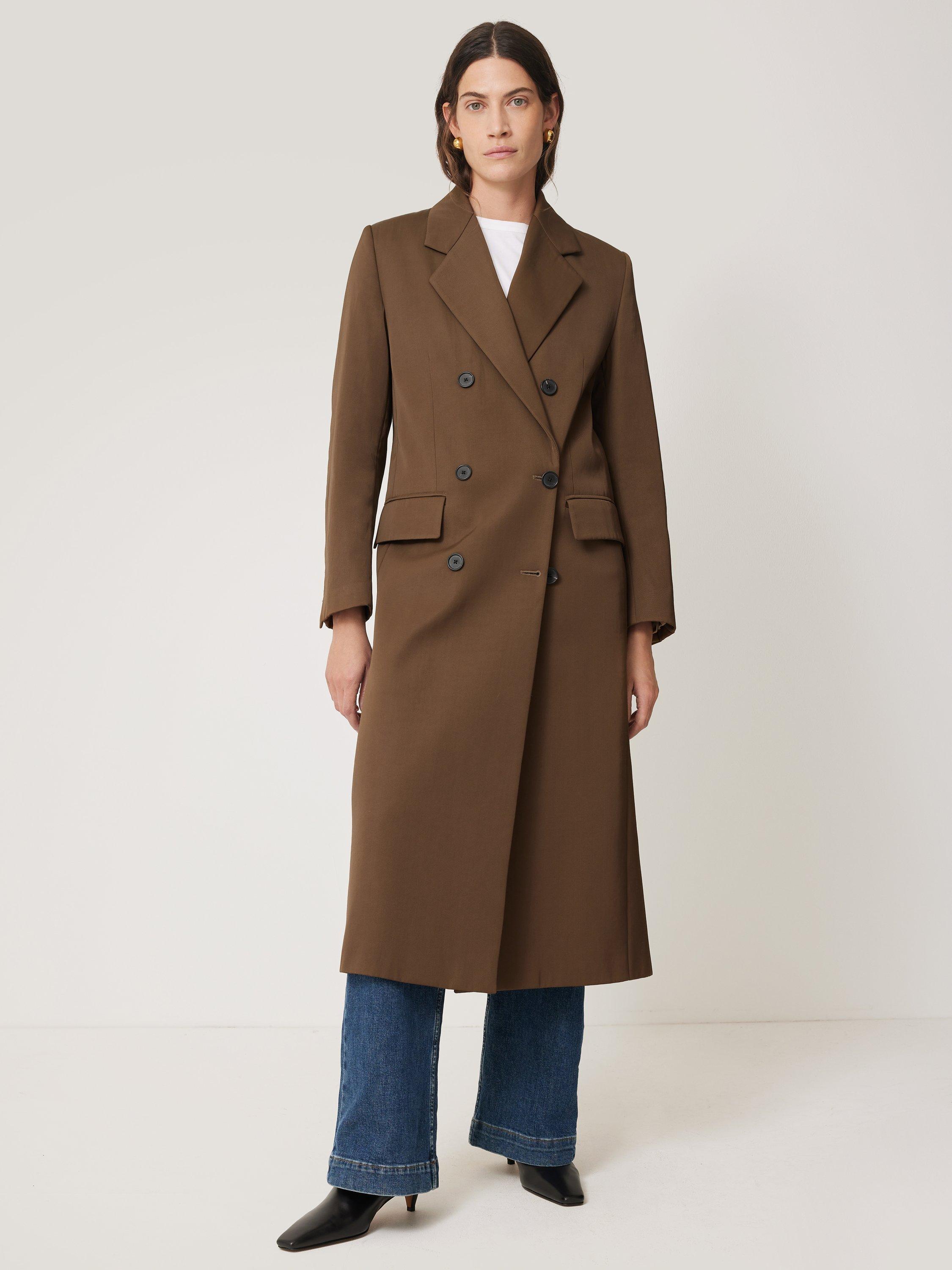 Jigsaw Italian Twill Coat Brown