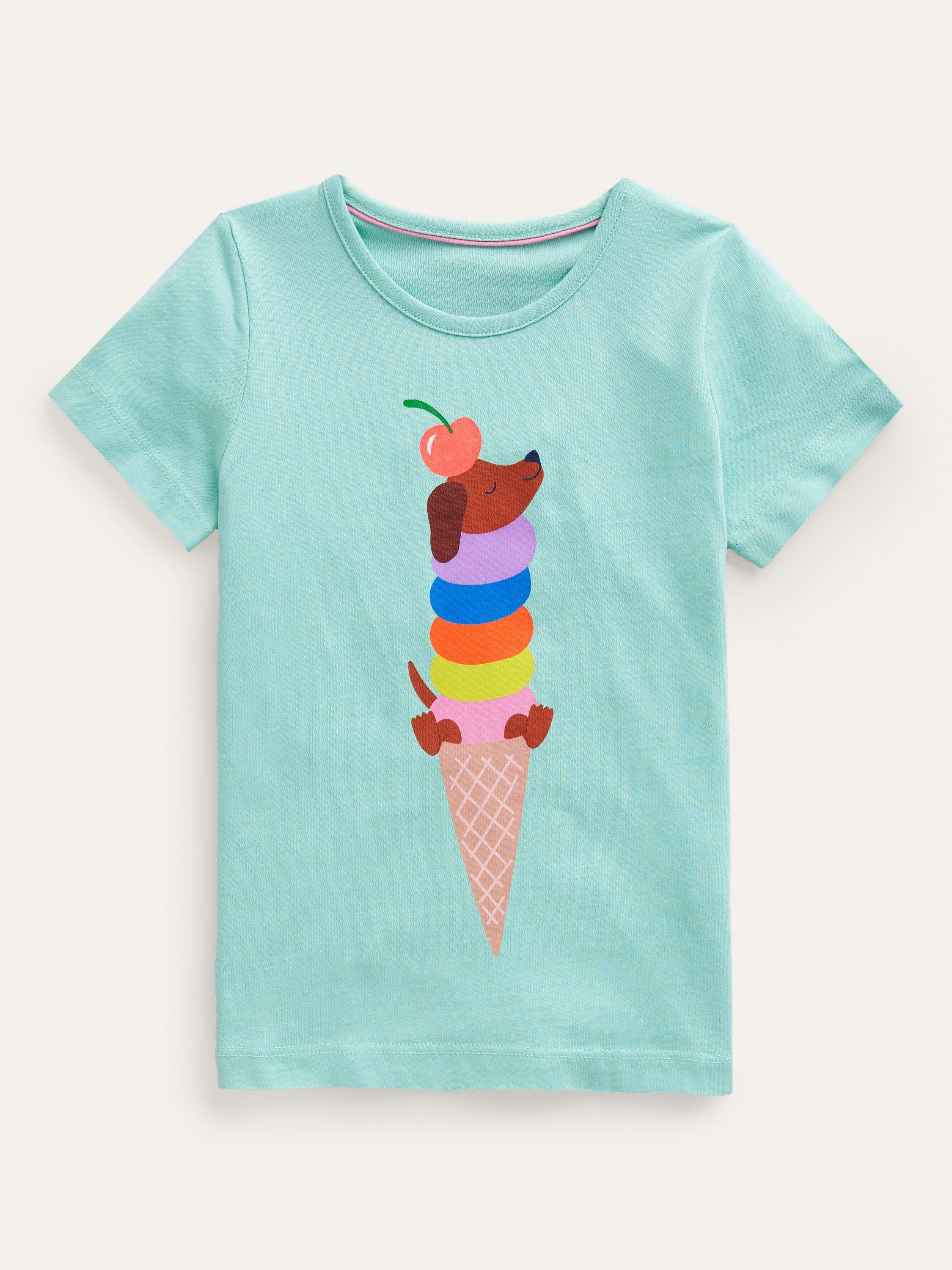 Mini Boden Kids' Tutti Al Mare Fun T-Shirt, Cream/Multi