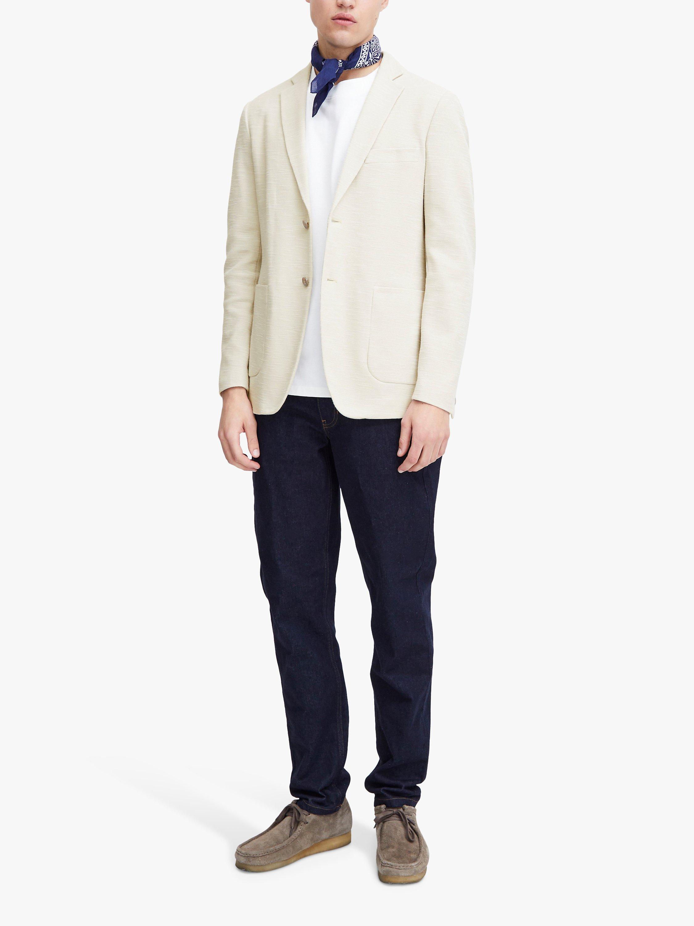 Product image 3 of 6, which shows Casual Friday Bille Slub Yarn Single Breasted Blazer, Pumice Stone, 46
