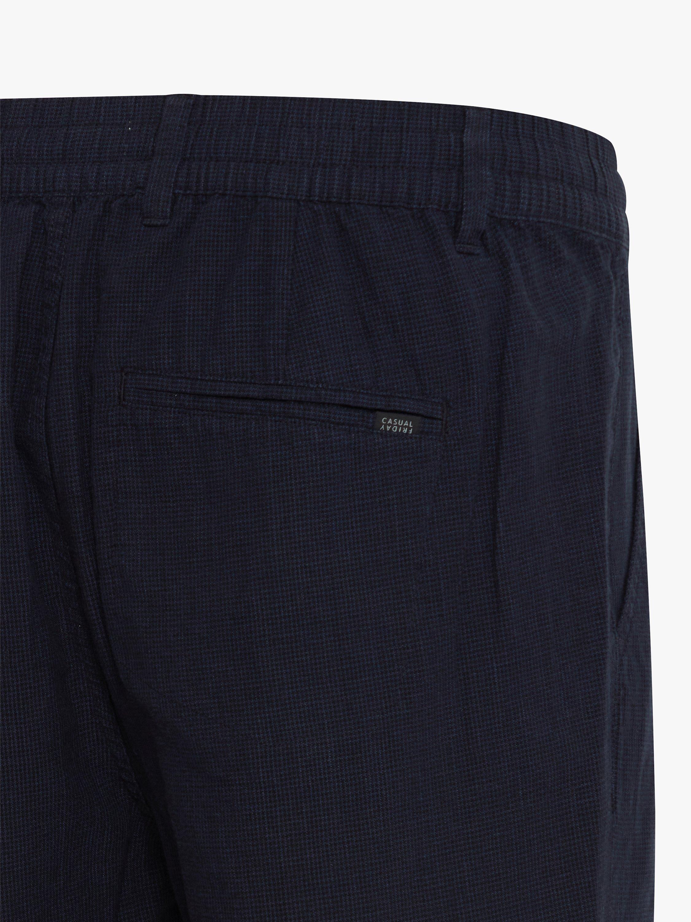 Casual Friday Rand Houndstooth Linen Mix Shorts, Dark Navy, S