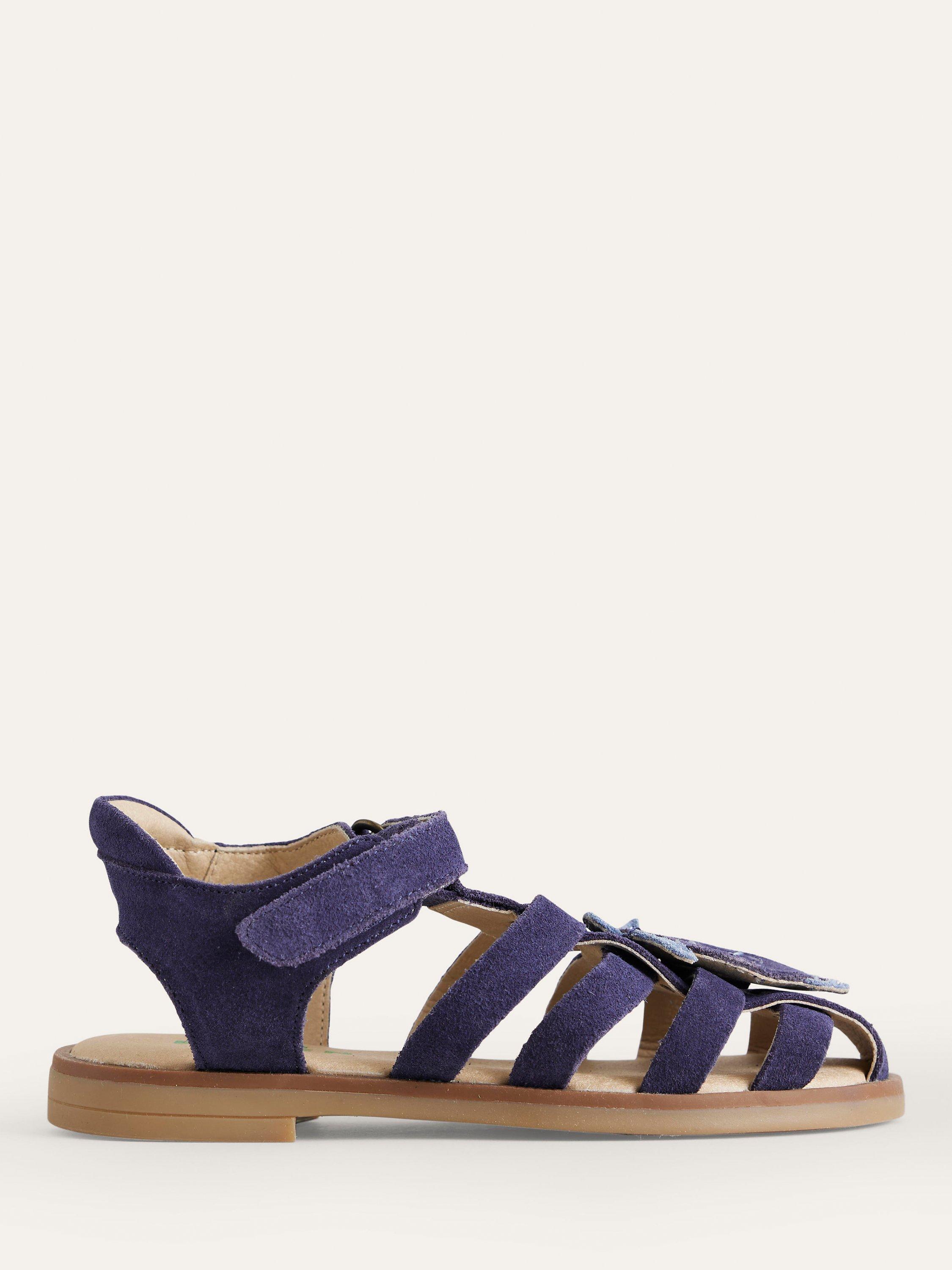 Mini Boden Kids' Fisherman Sandals, College Navy Turtle