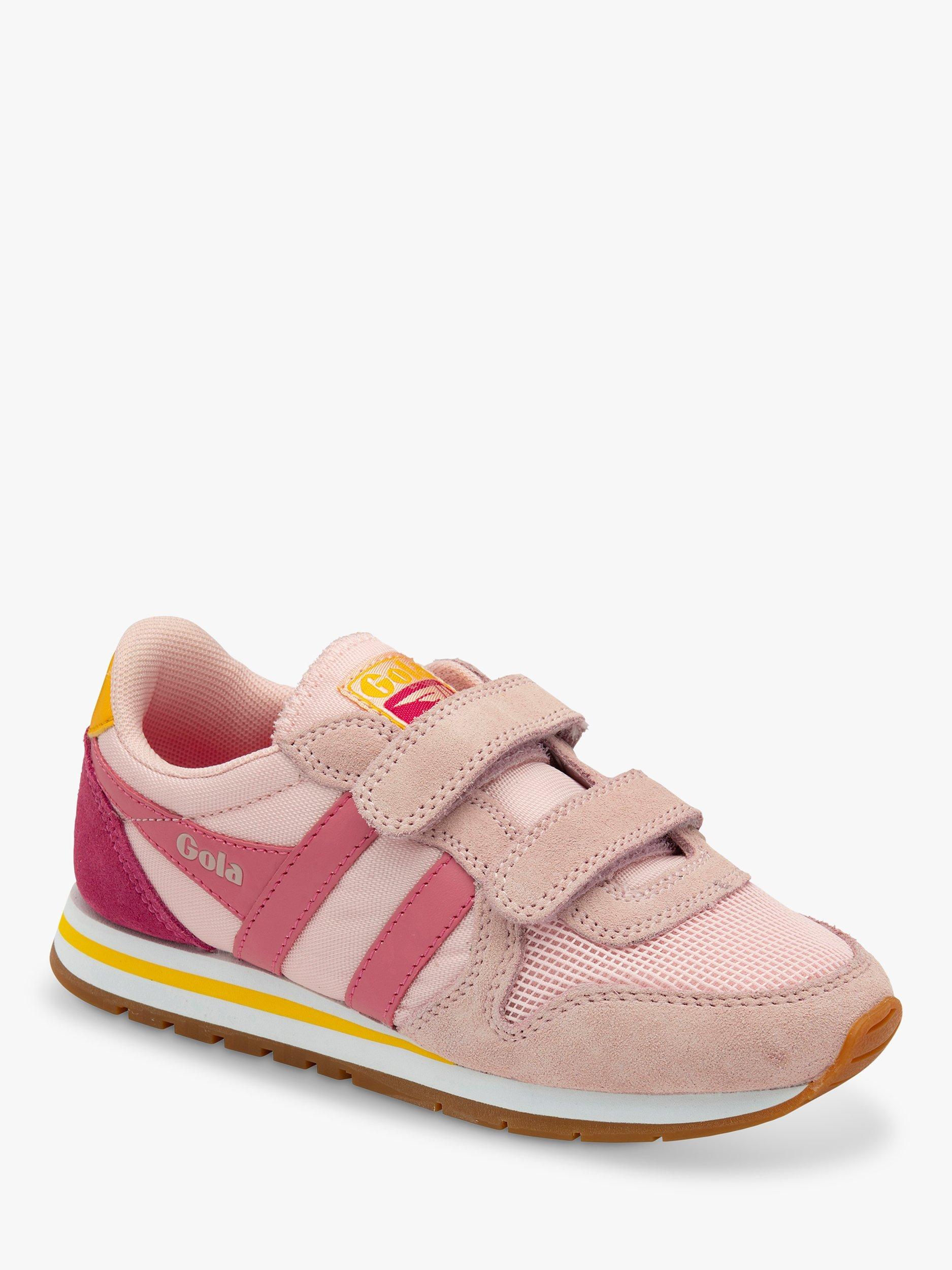Product image 2 of 5, which shows Gola Classics Kids' Daytona Riptape Trainers, Pink/Fluro Pink/Sun, 12 Jnr
