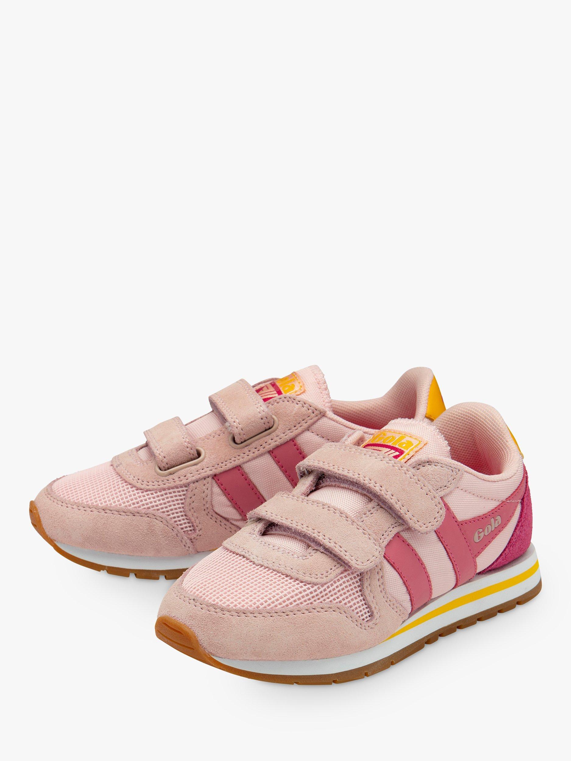 Product image 3 of 5, which shows Gola Classics Kids' Daytona Riptape Trainers, Pink/Fluro Pink/Sun, 12 Jnr