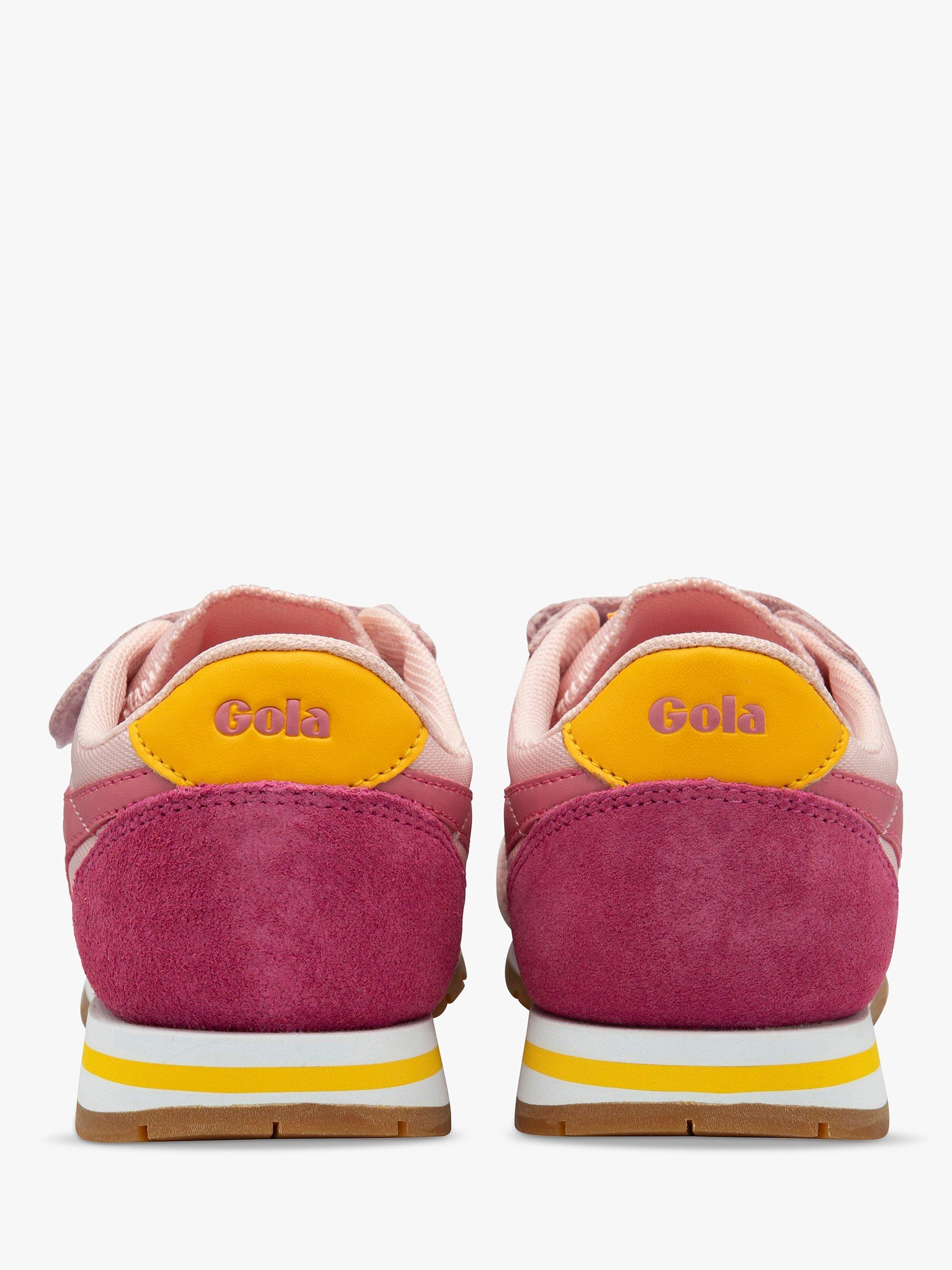 Product image 4 of 5, which shows Gola Classics Kids' Daytona Riptape Trainers, Pink/Fluro Pink/Sun, 12 Jnr