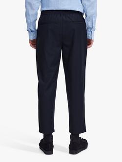 Casual Friday Hakan Drawstring Pleated Trousers - view 2, Dark Navy