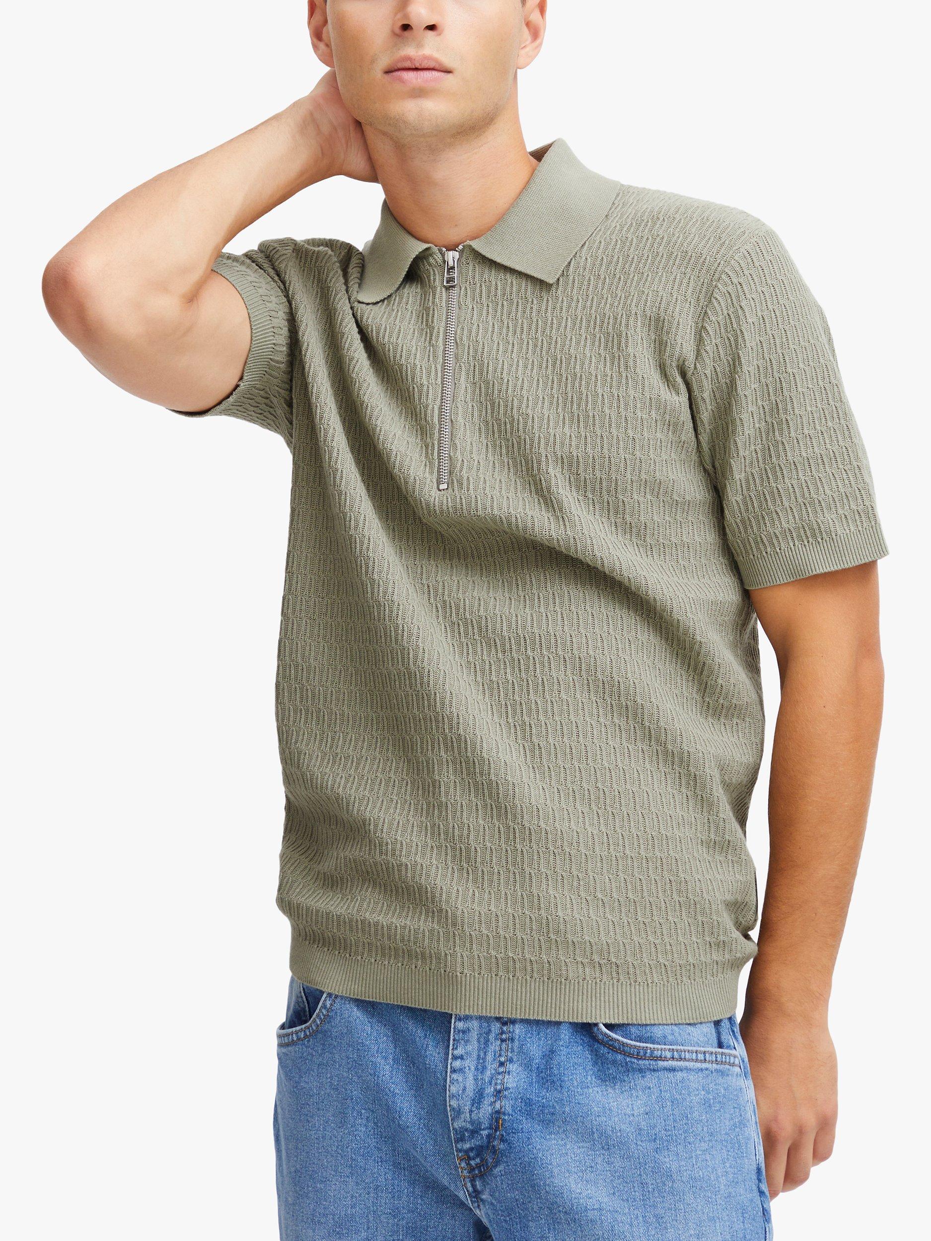Casual Friday Karl Structured Zip Knit Polo Shirt Vetiver XXL