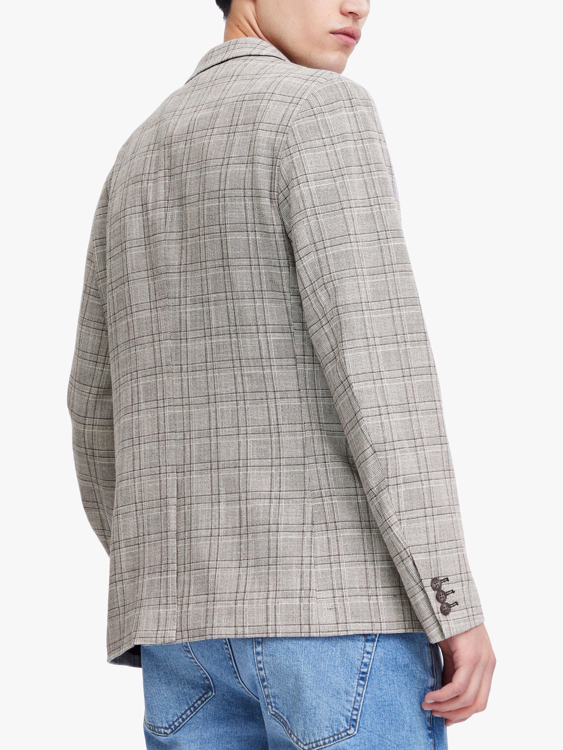 Product image 2 of 6, which shows Casual Friday Bille Checked Single Breasted Blazer, Mid Grey Melange, 46