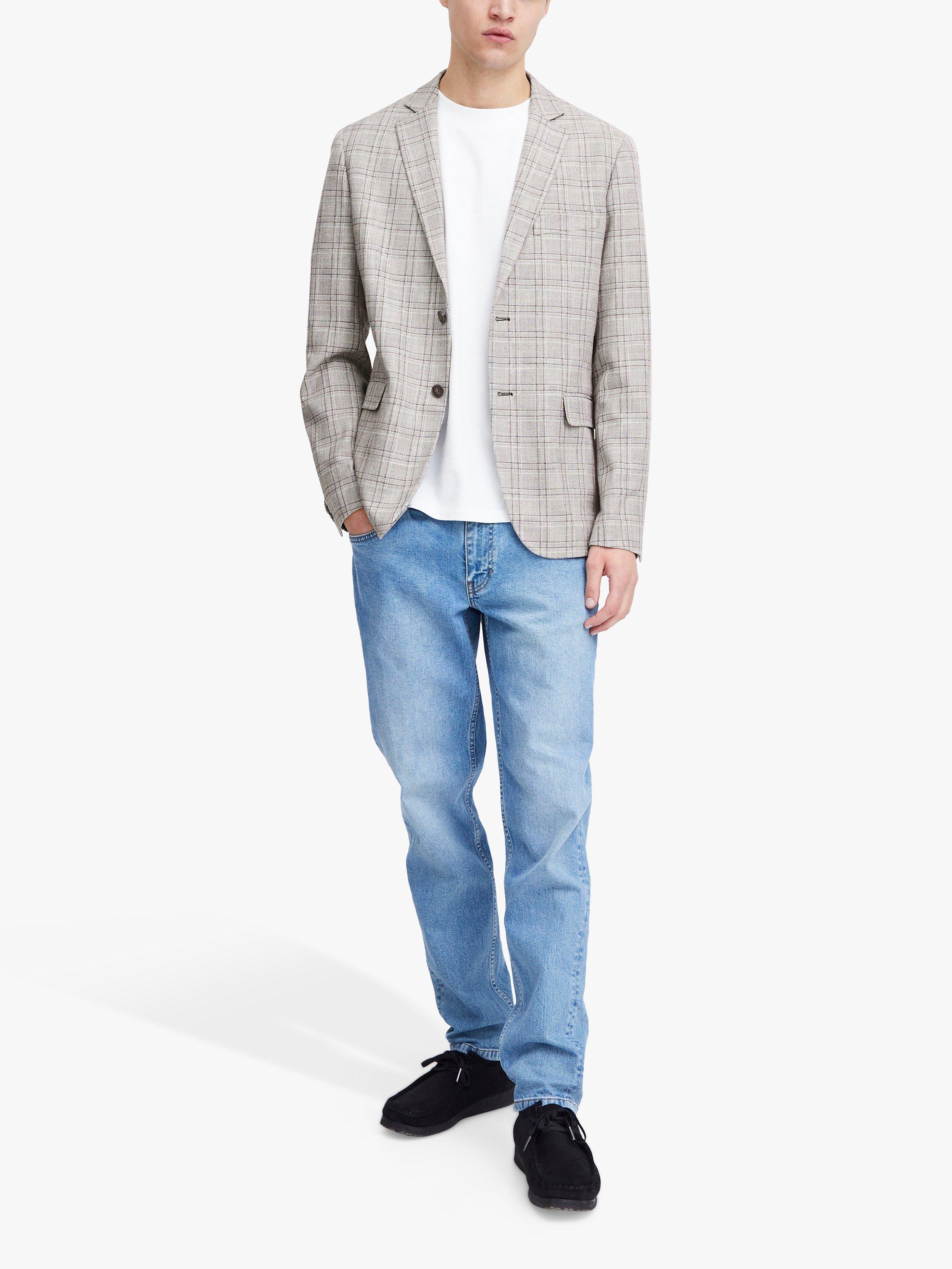 Product image 3 of 6, which shows Casual Friday Bille Checked Single Breasted Blazer, Mid Grey Melange, 46