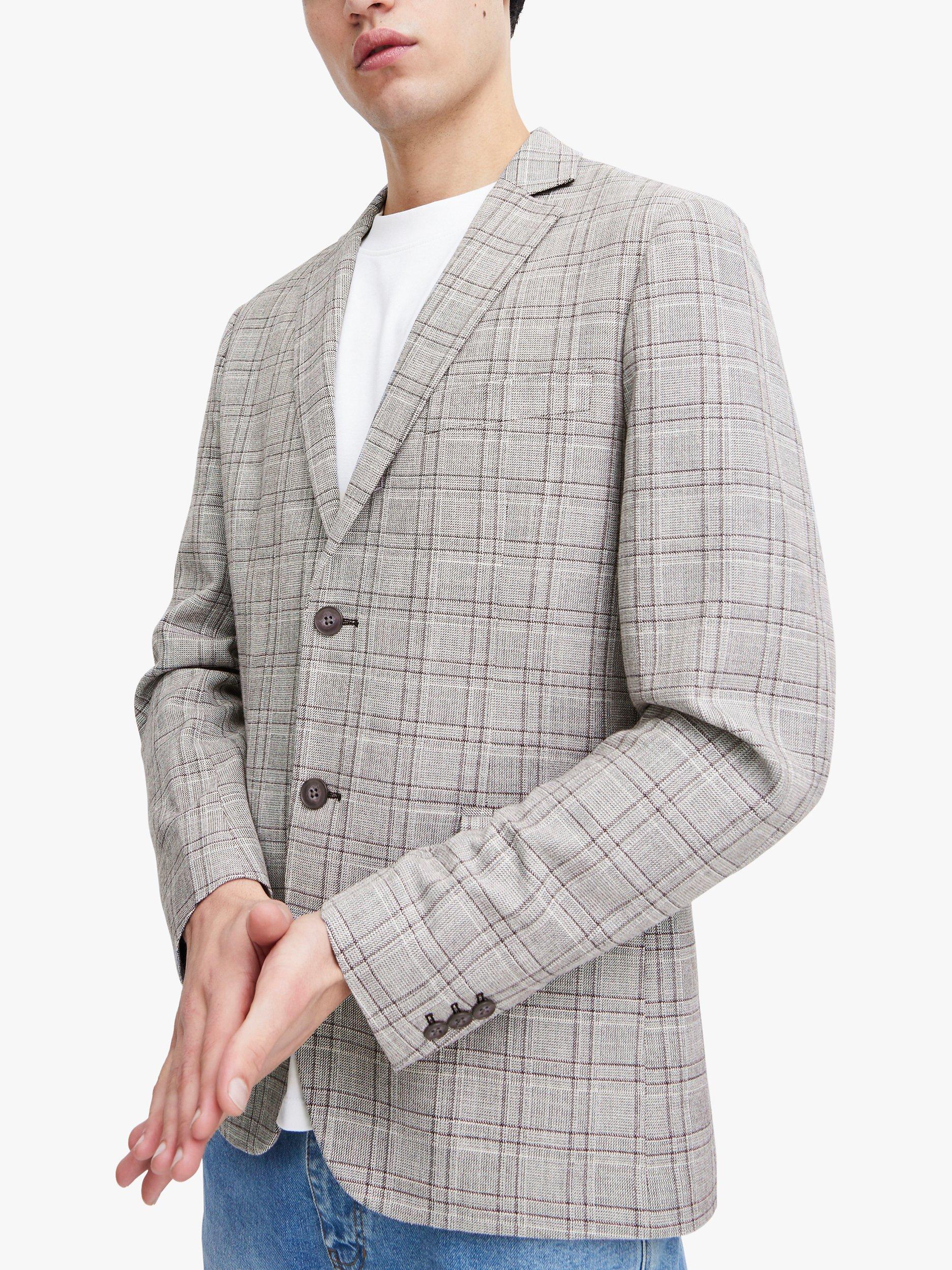 Product image 4 of 6, which shows Casual Friday Bille Checked Single Breasted Blazer, Mid Grey Melange, 46