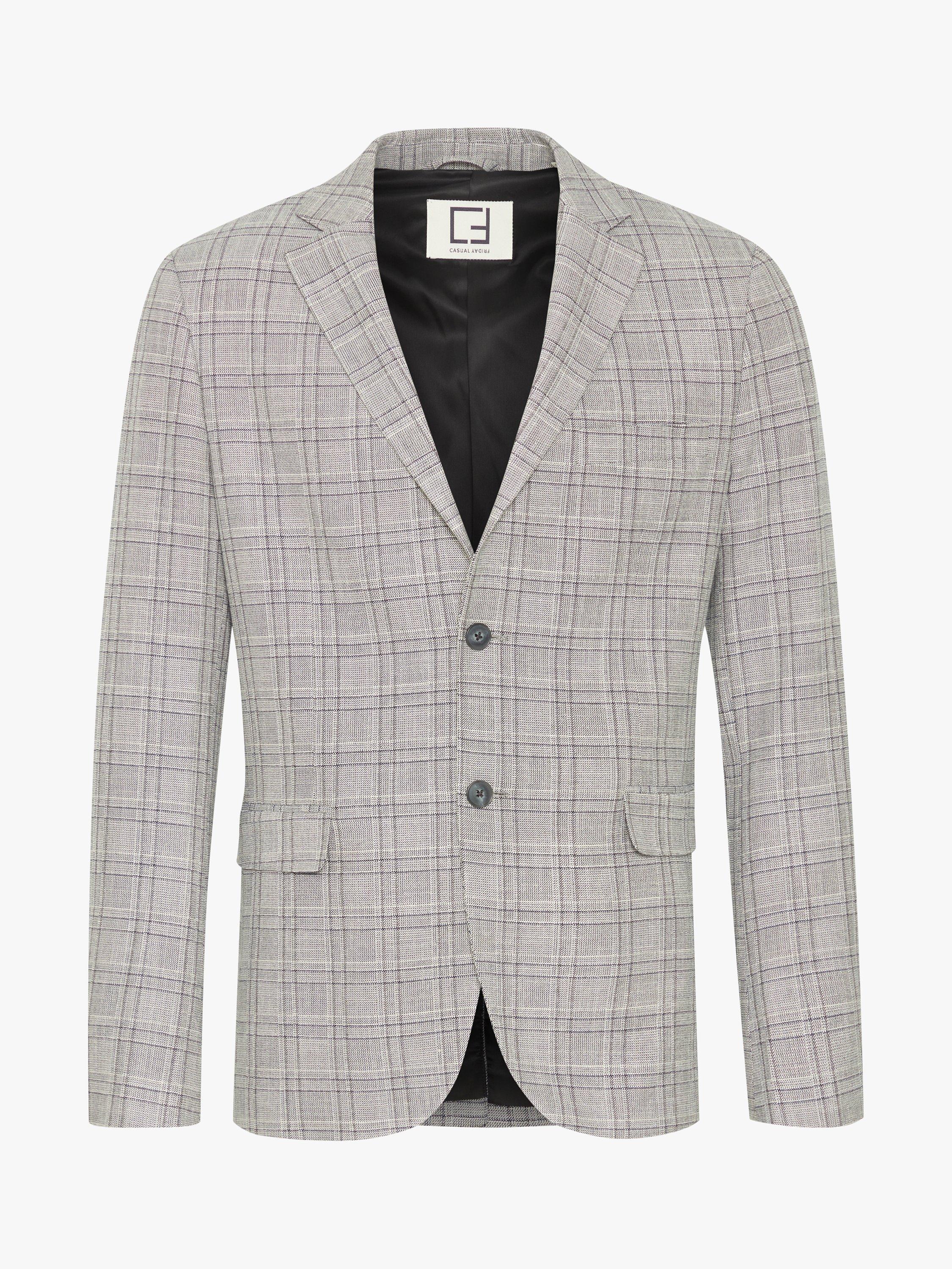 Product image 5 of 6, which shows Casual Friday Bille Checked Single Breasted Blazer, Mid Grey Melange, 46