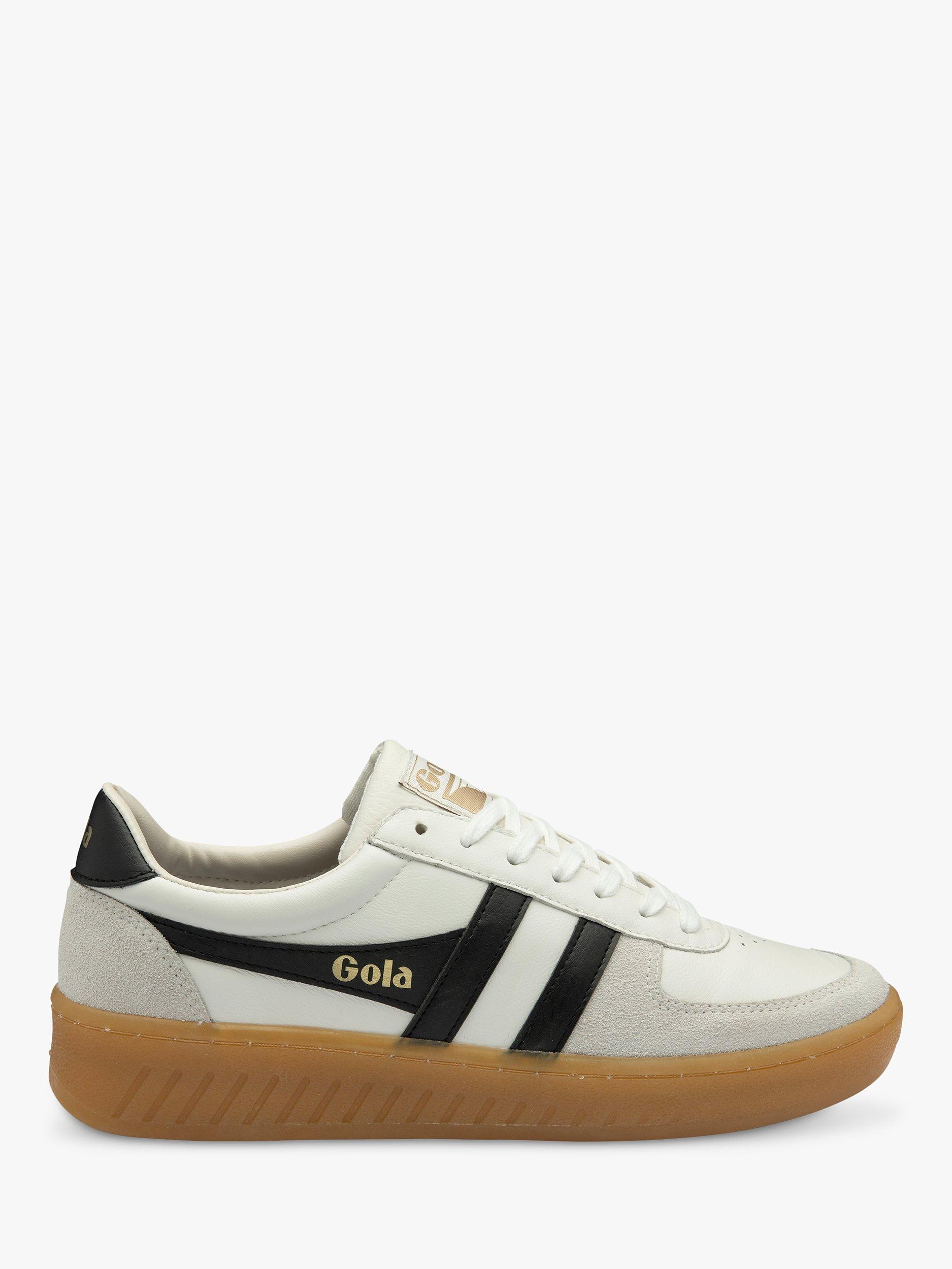 Product image 1 of 5, which shows Gola Classics Grandslam Leather Trainers, White/Black/Gum, 6