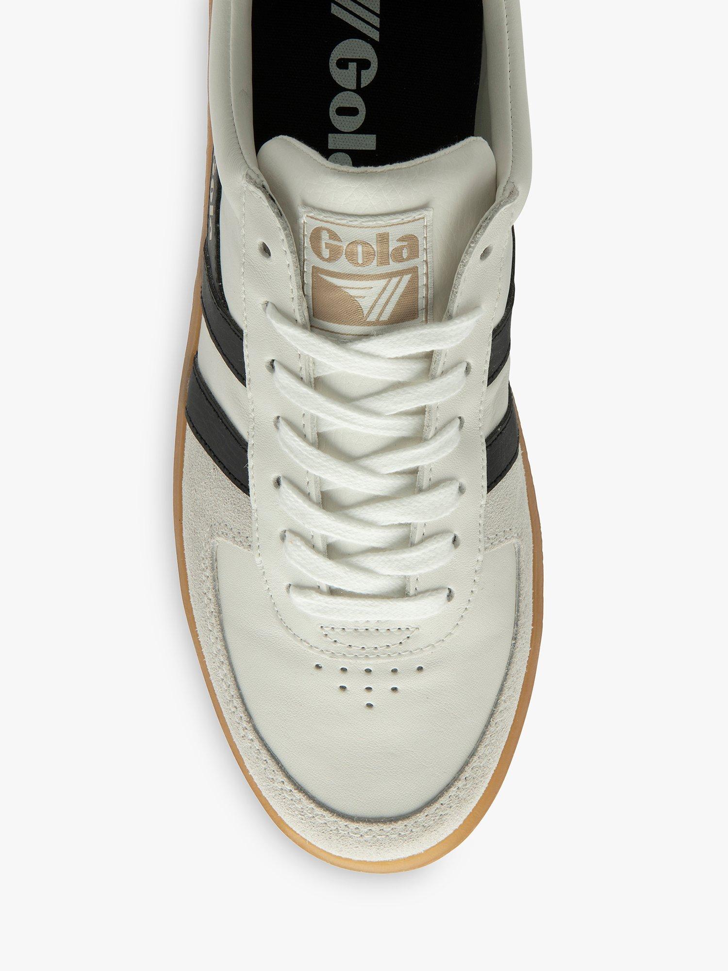 Product image 5 of 5, which shows Gola Classics Grandslam Leather Trainers, White/Black/Gum, 6