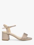 Paradox London Ilaria Mid Block Heel Tubular Sandals, Pewter