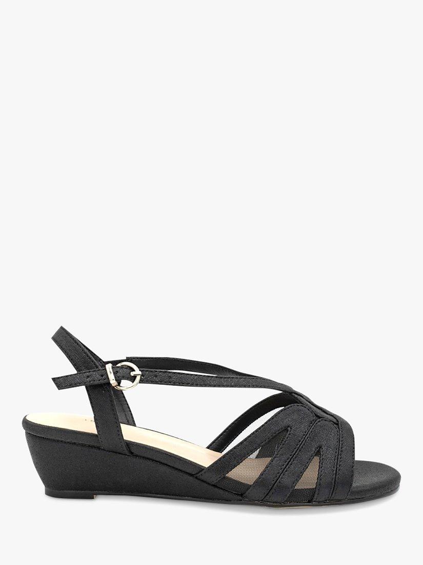 Black mid wedge sandals hotsell