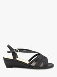 Paradox London Julia Wide Fit Shimmer Mid Heel Wedge Sandals