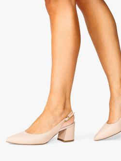 Paradox London Isadora Mid Block Heel Slingback Court Shoes - view 2, Nude