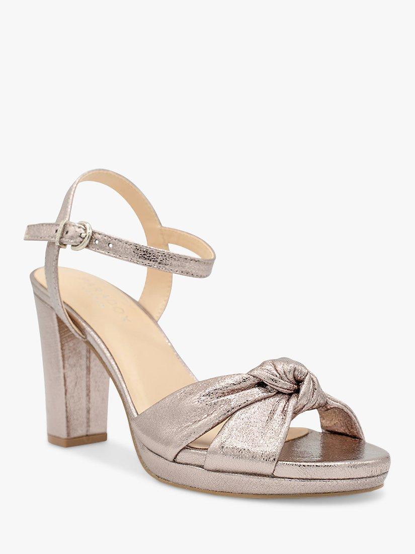 Product image 3 of 5, which shows Paradox London Lani Metallic Platform Sandals, Pewter, 5
