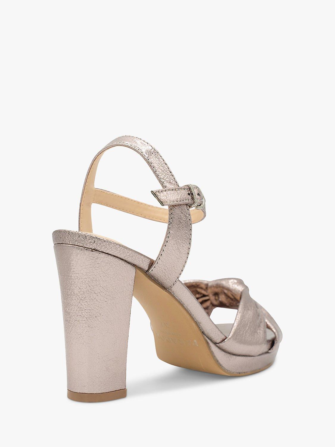 Product image 5 of 5, which shows Paradox London Lani Metallic Platform Sandals, Pewter, 5