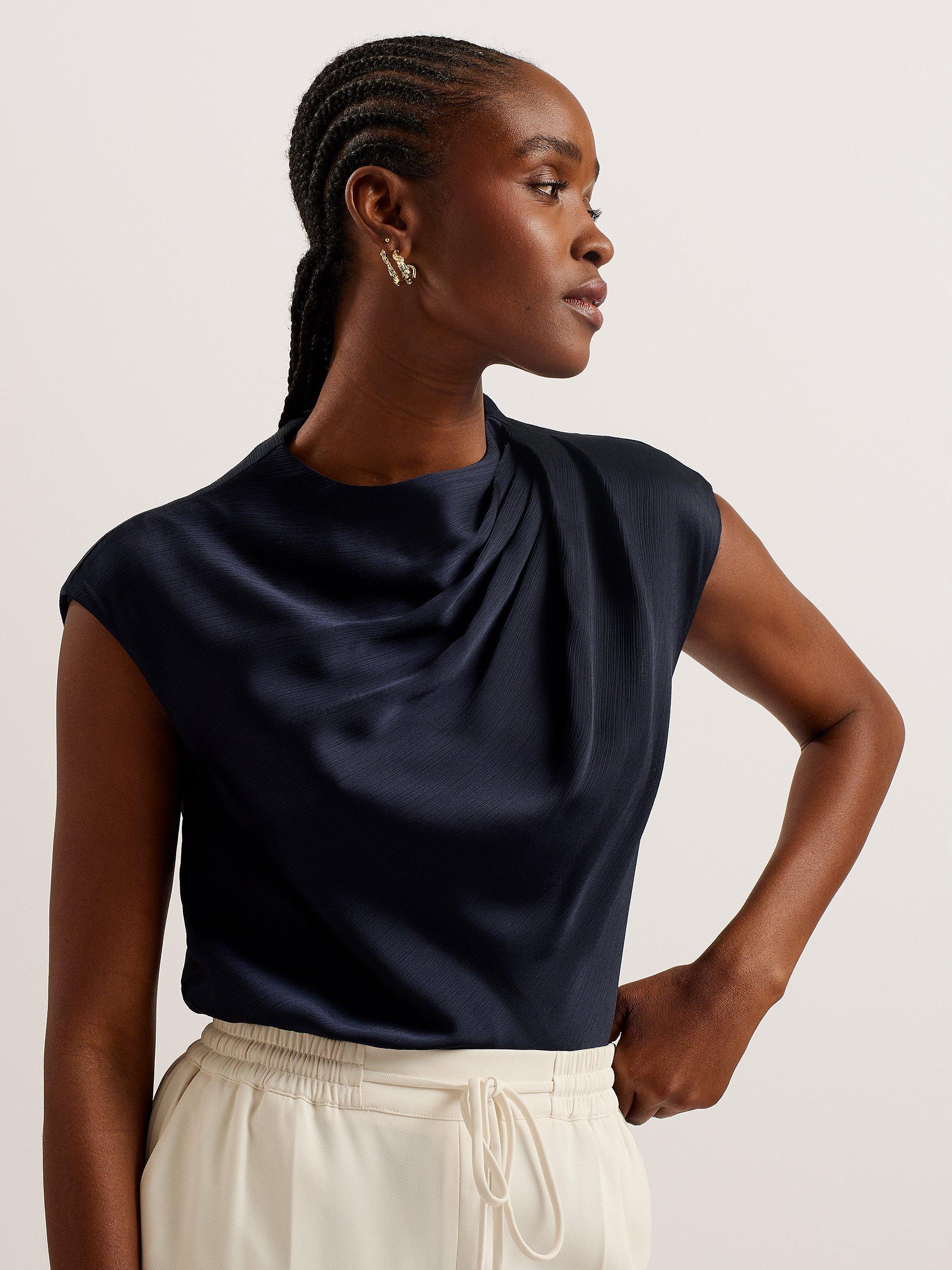 Ted Baker Misrina Drape Neck Cap Sleeve Top