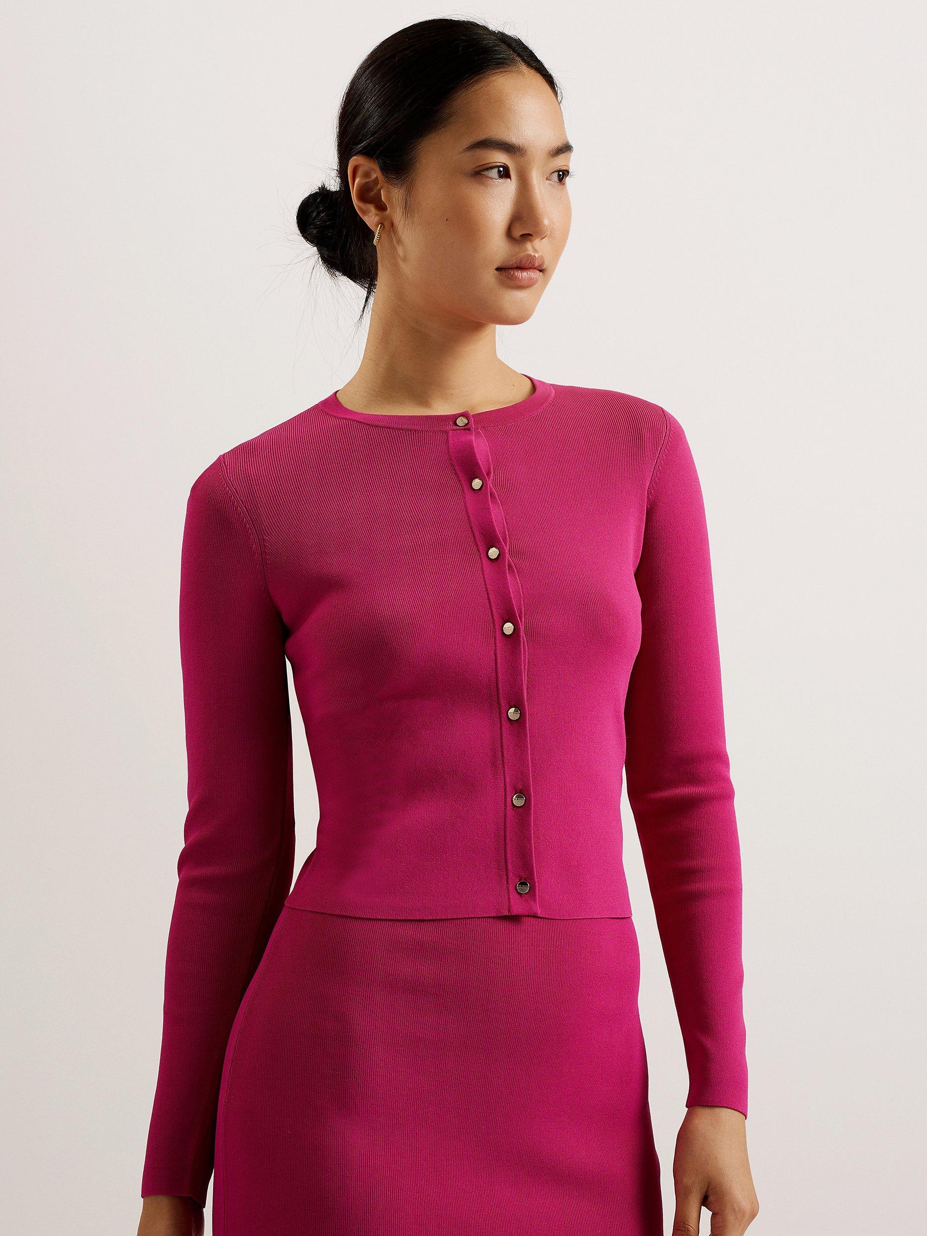 Ted Baker Brylle Fitted Cropped Cardigan, Purple