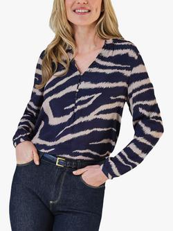 Pure Collection Button Ecovero Blouse, Zebra, Zebra