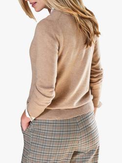 Pure Collection V-Neck Cashmere Cardigan - view 2, Camel