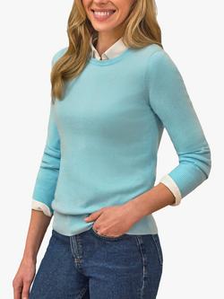 Pure Collection Crew Neck Cashmere Jumper, Sea Foam