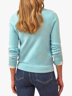 Pure Collection Crew Neck Cashmere Jumper - view 2, Sea Foam