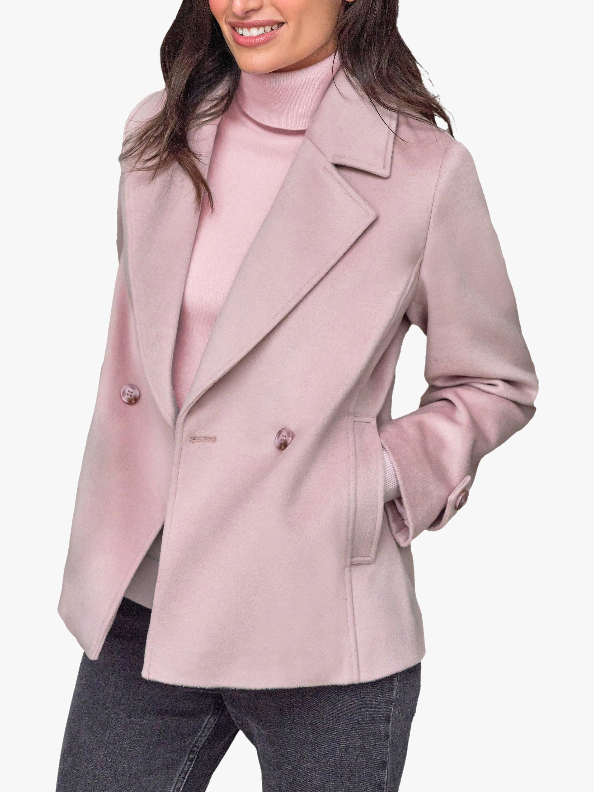 Pink wool peacoat best sale