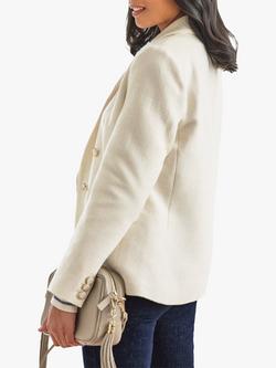 Pure Collection Textured Double Breasted Blazer - view 2, Ivory