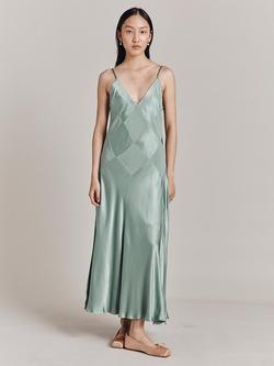 Ghost Nina Satin Maxi Dress - view 2, Sage