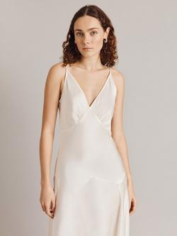 Ghost Elodie Satin Maxi Slip Dress - view 2, Ivory